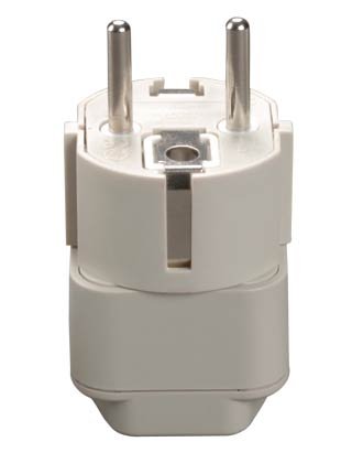 Grounded Adapter - Europe to Russia - White