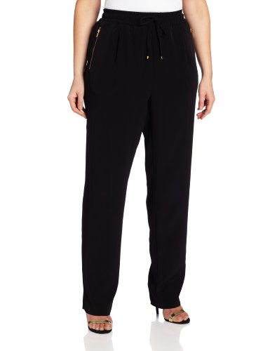 Calvin Klein Women's Pant With Drawstring, Black, 1X Calvin Klein Women's Pant With Drawstring, Black, 1X
