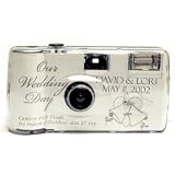 10 Pack Personalized Silver Bell Wedding Cameras - Matching Table Cards... by 