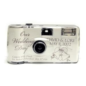 10 Pack Personalized Silver Bell Wedding Cameras - Matching Table Cards Included - 27 Exposures -... by