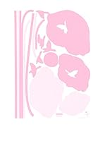 Ambiance Live Vinilo Decorativo Pink poppy flowers and birds Multicolor