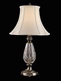 IMAGE OF Dale Tiffany GT80546 Crystal Table Lamp, Antique Silver and Fabric Shade