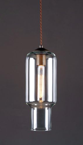 NEW YORKER Art Deco Inspired Pendant Light (Aged Brass and Clear Glass)