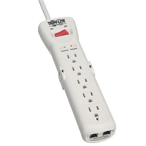 Tripp Lite SUPER7TEL 7-Outlet Surge Protector (2470 Joules, Tel)