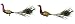 Barcana 13-Inch Shatterproof Satin Burgundy and Coffee Peacock Clip, Christmas Ornaments with Gold Glitter, Set of 2