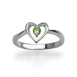 Sterling Silver Peridot Heart Ring