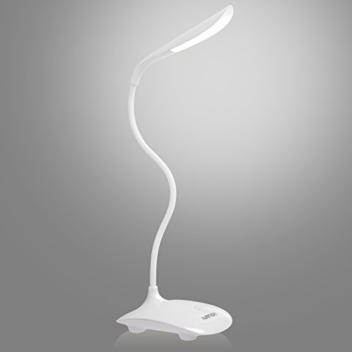 Ivation Portable Rechargeable Desk/Reading Lamp w/Flexible Neck Tube - Features 14 Super-Bright LEDs - Touch Switch & 3 Brightness Levels