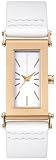 French Connection Gold Ladies White Dial White Leather Strap Watch
