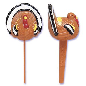 1 X Thanksgiving Turkey Cupcake Picks - 12 ct