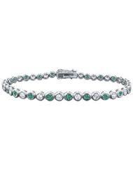 Emerald and Diamond Tennis Bracelet with 5.00 CT TGW on Platinum
