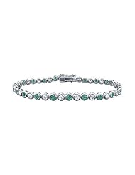 Emerald and Diamond Tennis Bracelet Platinum - 3.00 CT TGW
