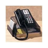 Search : Expressions Mesh Telephone Stand with Memo Pad Holder, Black ELD22151