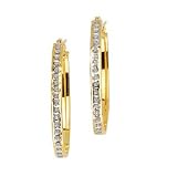 Gold Plated Sterling Silver 0.01 ct. Diamond Hinged Hoop Earrings
