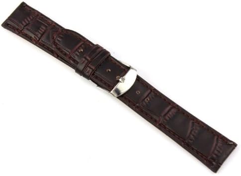 Conrade Fashion Soft Leather Strap Steel Buckle Wrist Watch Band (Brown 18mm)