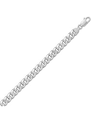 Sterling Silver 20 Inch 220 Beveled Curb Chain Necklace - 8.0mm wide