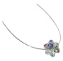Made with Swarovski Elements� Multi Crystal .925 Sterling Silver 16" Length 1mm Omega Chain Necklace with Lobster Clasp