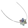 Sterling Silver 1 MM Omega Chain Austrian Swarovski Crystal Multi Color Necklace
