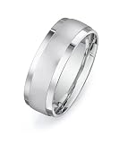 14ct White Gold Custom Made 75 Mm Comfort Fit Dome Wedding Band W Brushed Satin Finish Center Size Z4