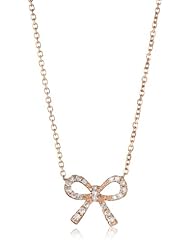 KC Designs "Trinkets" 14k Rose Gold and Diamond Baby Bow Pendant Necklace Chain, 16"