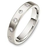 4mm Platinum Diamond Wedding Band, 0.20 TCW