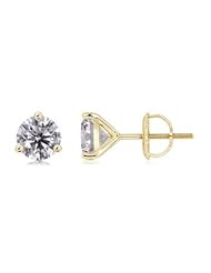 1.8 ct Solitaire Diamond Stud Earrings in Yellow Gold