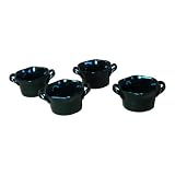 BIA Cordon Bleu Wavy 4-1/2-Ounce Round Ramekins, Set of 4, Black