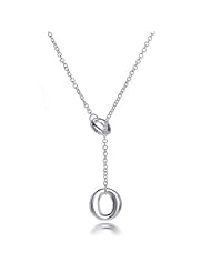 Bling Jewelry 925 Sterling Silver Lariat Style Drop Pendant Necklace