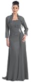 Mother of the Bride Formal Evening Dress #630 (X-Large, Gray)