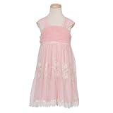 Bonnie Jean Girls Pink Mesh Embroidered Easter Dress 7-16