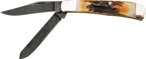 Bear  &  Son Damascus Steel Trapper India Stag Handles