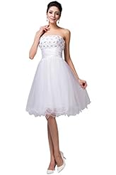 Strapless  Satin/Tulle Floral Print Cocktail Short  Ball Gown Party Dress 