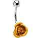 SINGLE Gold ROSE Belly Button Ring