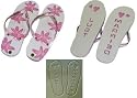 Just Married Flip Flops - White & Pink