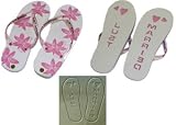 Just Married Flip Flops - White & Pink