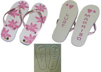 Buy Just Married Flip Flops - White & Pink online at Discounted New and Used prices. Delivered to your door with Off-The-Bookshelf.