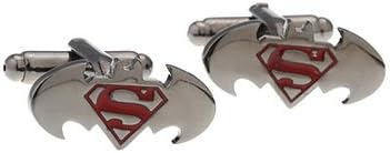 Tiny Susie personlized batman superman theme pattern enamel stainless steel brass shirt blouse cufflinks cuff links