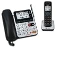 AT&T 84100 DECT 6.0 Corded/Cordless Phone, Black/Silver, 1 Base and 1 Handset
