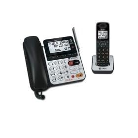 AT&T 84100 DECT 6.0 Corded/Cordless Phone, Black/Silver, 1 Base and 1 Handset