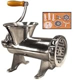 #32 Manual Stainless Steel Meat Grinder (includes 3 Stuffing Funnels, Stuffing Star,... by Weston