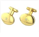 14K Yellow Gold Diamond Starburst Cuff Links