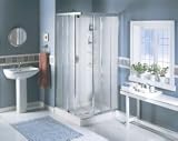 Sterling CI2900A-32S/W Economy Shower Kit Corner With Bypass Entry and Hammered Glass