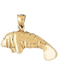 Dazzlers Solid 14k Gold Manatees Sea Cow Charm Pendant Available in three colors from jewelsberry (weights: 2.5 grams only)
