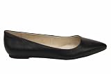 Womens Bronx Flat Pointy Black Leather Shoes
