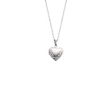 Sterling Silver Children's Embossed Heart Locket Pendant, 15