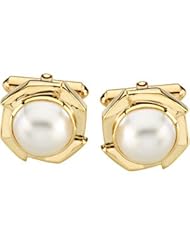 14K Yellow Gold Pair 12.00 mm Mabe Cultured Pearl Cufflinks