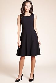Scoop Neck Angle Seam Flared Hem Dress