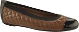 Bruno Magli Women's Clivia Flats,Taupe Quilted Nappa/Black Patent,36.5 M EU