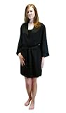 Black Silk Robe for Women -- Midnight Jewel -- 100% Silk
