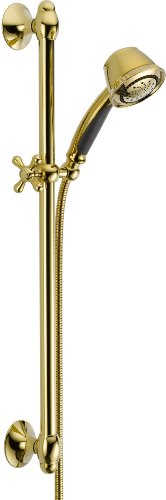 Delta Faucet 51508-PB Universal Showering Components, Slide Bar Hand Shower, Polished Brass