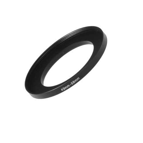 Fotodiox Metal Step Up Ring Filter Adapter, Anodized Black Aluminum 43mm-58mm, 43-58 mm